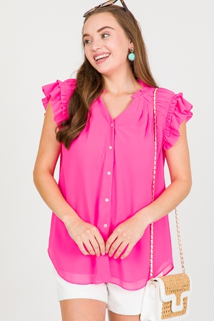 Double Layer Chiffon Top, Hot Pink