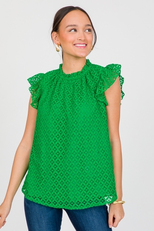 Lucky Lace Top, Green