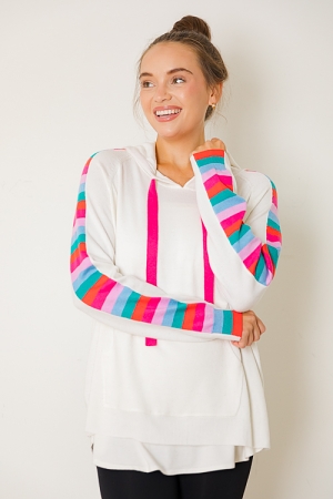 Colorblock Sleeve Hoodie Sweater