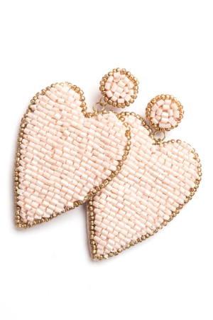 Statement Heart Earrings, Pink