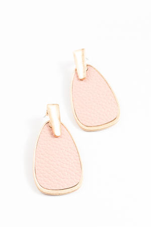 Petal Shape Leather Earrings, Pink