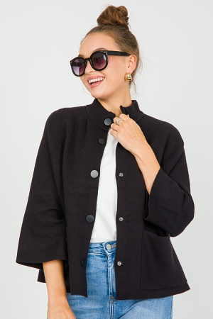 Chic Knit Shacket, Black