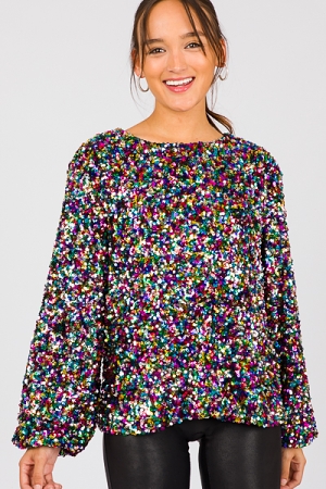 Moment To Shine Sequin Top