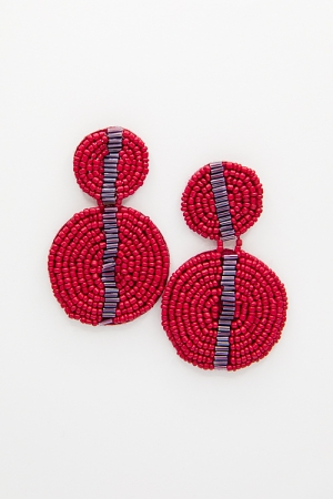 Colleen Earrings, Crimson