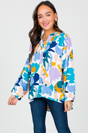 Lex Abstract Button Top, Multi