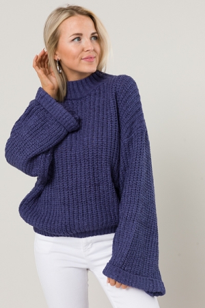 Cropped Cutie Sweater, Navy