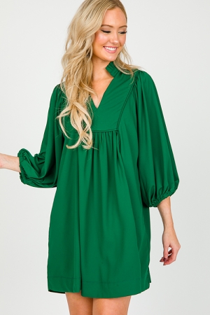 Pleated Smock Detail Blouse, Green - New Arrivals - The Blue Door Boutique