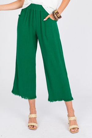 Cropped Linen Pant, Kelly Green