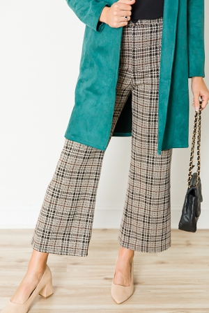 Houndstooth Pants, Taupe