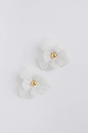 Matte Filigree Flower, White
