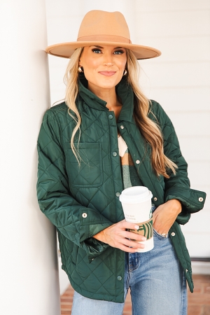 Quilted Jacket, Hunter Green