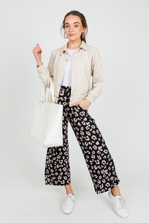 Knit Cheetah Pants, Black
