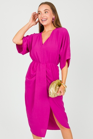 Kimono Sleeve Midi, Magenta