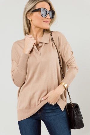 Prep School LS Top, Taupe