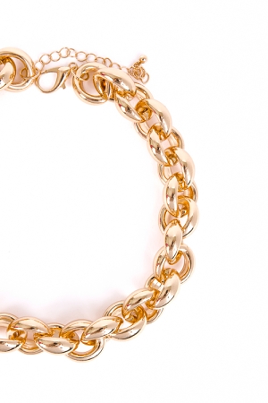 Statement Link Necklace, Gold