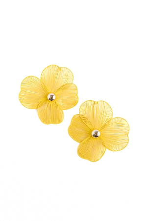 Yellow Filigree Flower Earring