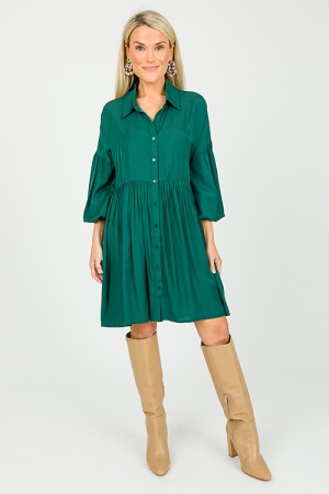 Pleated Smock Detail Blouse, Green - New Arrivals - The Blue Door Boutique