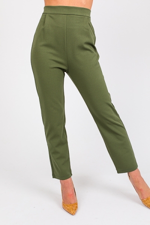 Straight Stretch Trouser, Olive