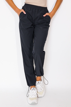 Cinch Hem Pants, Black