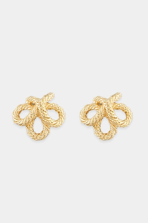 Textured Knot Studs, Gold