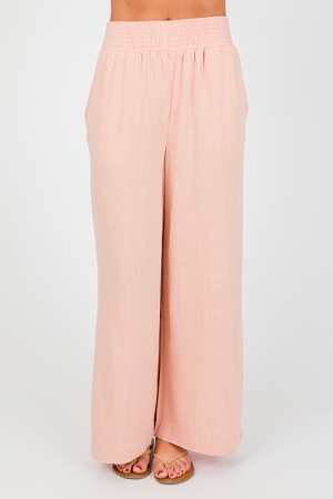 Summer Linen Pants, Tropical Peach