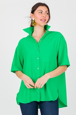 Jojo Oversized Shirt, Apple Green