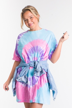 Psychadelic T-Shirt Dress, Lilac