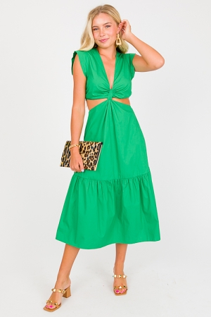 Torie Cut Out Midi, Kelly Green