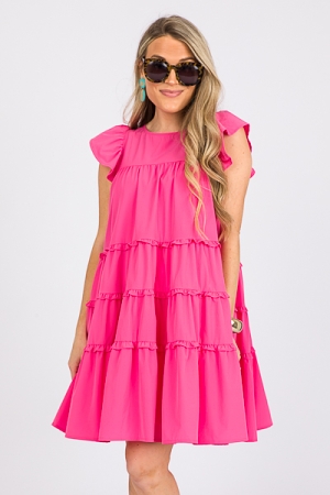 Matti Ruffle Tier Dress, Pink