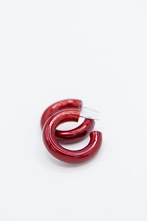 Metallic Coated Hoops, Burgundy