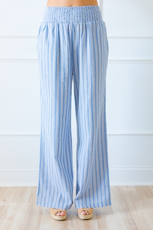 Easy Stripe Pants, Blue