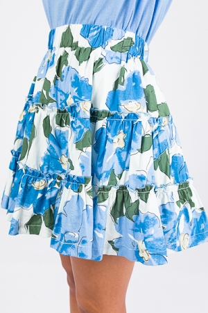 Painted Blue Blooms Skirt