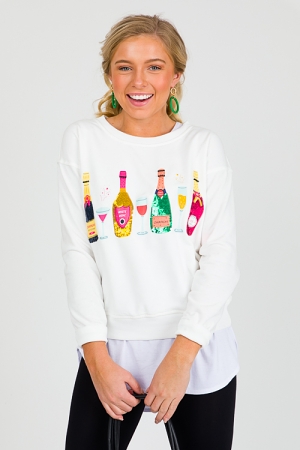 Pop Champagne Sequin Sweatshirt