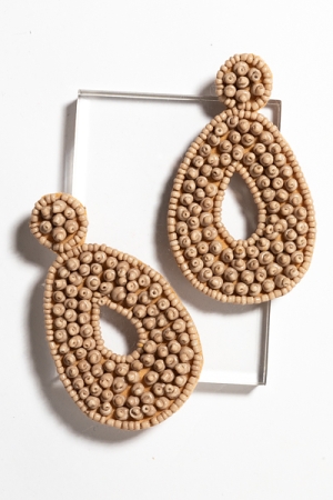 Bubble Bead Earring, Taupe