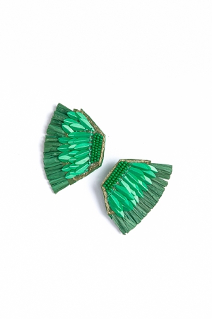Raffia & Sequin Wing, Green