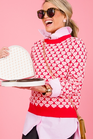 The Heart Confetti Sweater in Ivory Large