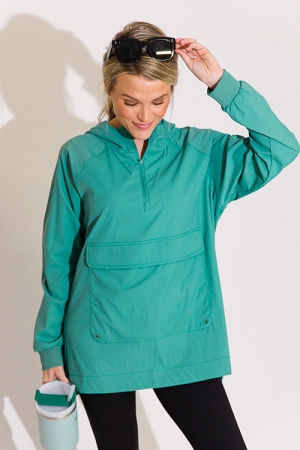 Subtle Stripe Half Zip, Forest