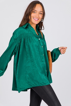 Ophelia Satin Shirt, Green