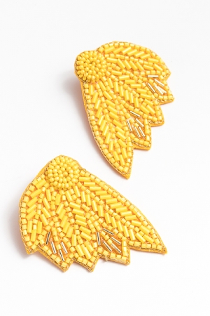 Bugle Leaf Earring, Yellow