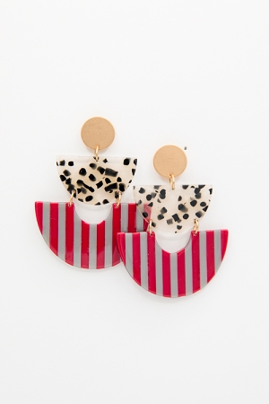 Emorie Earrings, Crimson