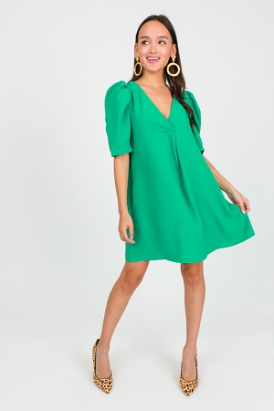Hadley Puff Sleeve Dress, Green