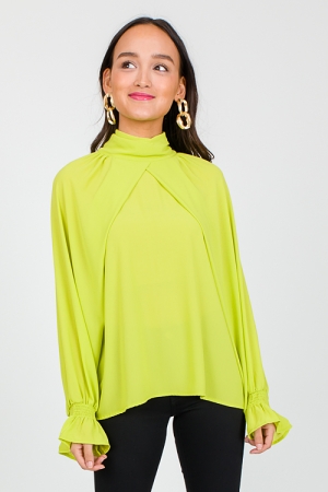 New In Town Blouse, Lime