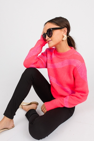 Marlena Abstract Sweater, Pink
