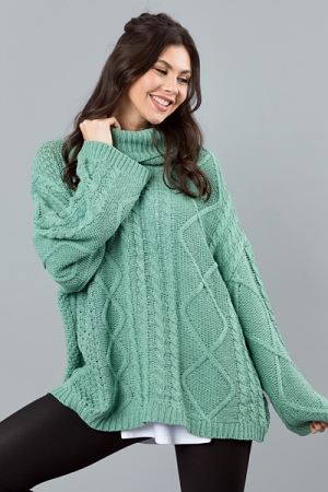 Laney Tunic Sweater, Mint