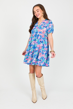 Day To Day Floral Dress, Blue